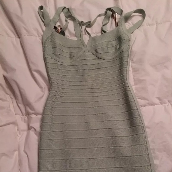 *SOLD* HL Aqua Foam Strappy Dress-Small - Picture 6 of 7